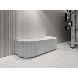 Roma fluted Left Corner Gloss white bathtub 1500